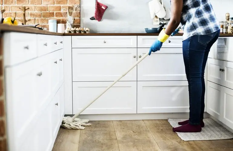 moping the floor